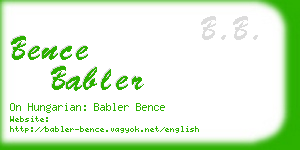 bence babler business card